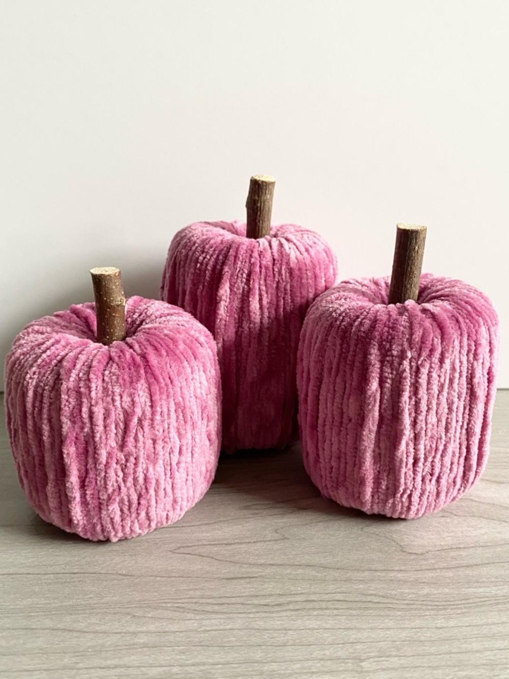 Velvet Handmade Pumpkin Decor Set of 3